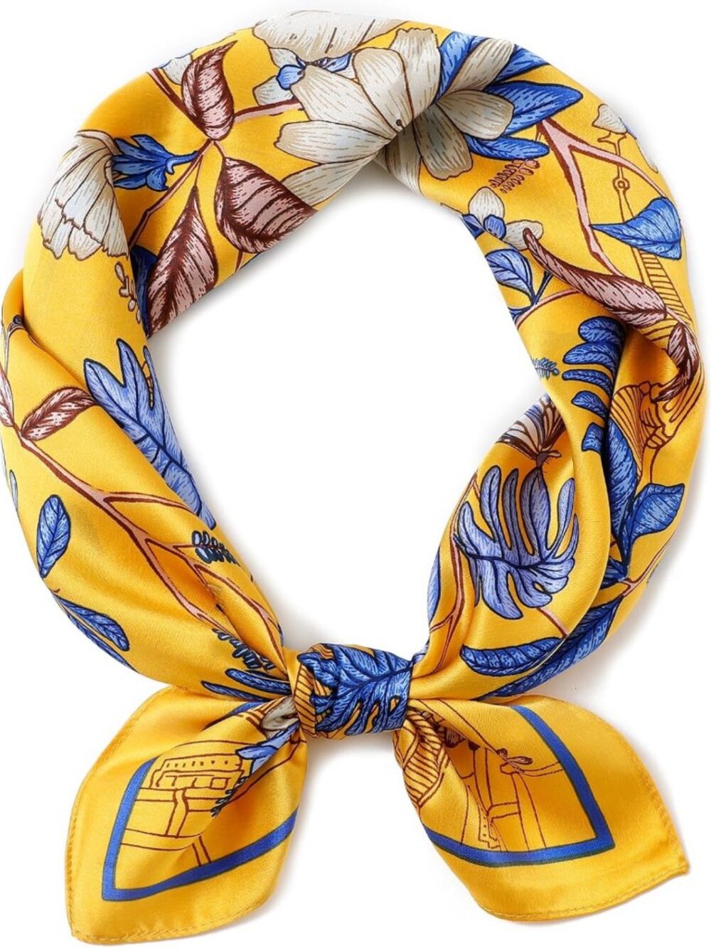 Luxurious 100% Pure Mulberry Silk Square Scarf - 27''x27'' Lightweight Hair
